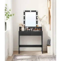 Rootz Vanity Makeup Bord - Toiletbord - Kosmetisk organisering - LED-belyst spejl - 120 cm x 50 cm x 75 cm