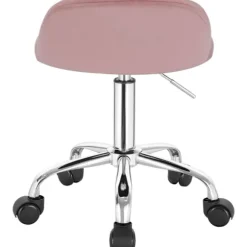 Rootz Velvet Office Taburet - Justerbar Skrivebordsstol - Rolling Task Chair - Komfortabel, Fleksibel, Holdbar - 53cm-65,5cm x 30cm x 30cm