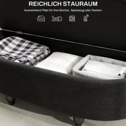 Rootz Velvet Opbevaringsbænk - Osmannisk - Polstret skammel - Tæt polstring - Sorte gummitræben - 120 cm x 46 cm x 42 cm