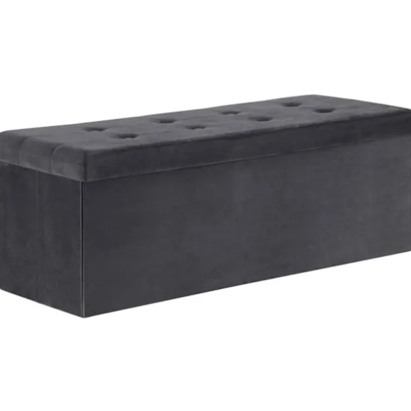 Rootz Velvet Opbevaringsskammel - Osmannisk - Fodstøtte - 118L Kapacitet - Foldbar og bærbar - Luksuriøs Velvet Finish - 110 cm x 38 cm x 37,5 cm