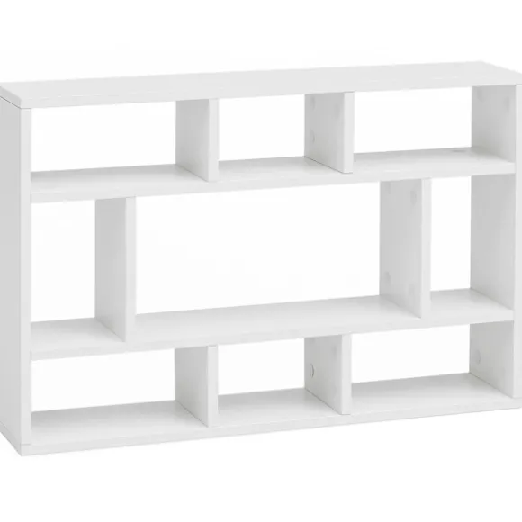 Rootz væghylde hvid 75x51x16 cm hængehylde i træ moderne - Design vægplade frit svævende - Træhylde til væggen - Reol Smal - Dekorativ hylde svævende | Fyndiq