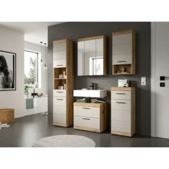 Rootz vægmonteret basiskab - opbevaringsenhed - arrangør - kompakt design - MDF front - 37x79x24cm
