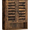 Rootz Vægskab - Badeværelsesskab - Opbevaringsskab - 2 døre - 1 åbent rum - Brun - Forarbejdet træ - Industrielt - 60 x 20 x 70 cm