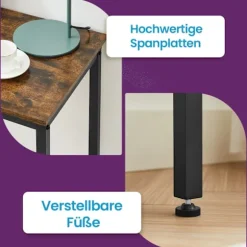 Rootz vintage brun essgruppe - barbord med 2 afføring - Stående bordsæt - Rumbesparende design - Tabel: 100x40x90cm, afføring: 30x40x65cm