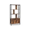 Rootz Vintage brun-sort reol - træhylde - stålramme - 20 kg Kapacitet - 30 cm x 74 cm x 154,5 cm