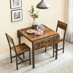 Rootz Vintage Brun-Sort Spisebord - Spånplade stål - Sammenklappeligt bord - Rustikt bord - Heavy Duty - 120cm x 78cm x 76,2cm
