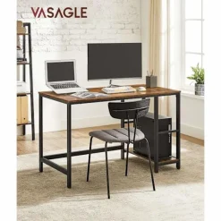 Rootz Vintage computerbord - Kontorbord - Studiebord - Stilfuldt design - Alsidige hylder - Nem montering - Spånplade og stål - 60 cm x 120 cm x 75 cm | Fyndiq