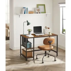 Rootz Vintage computerbord - Kontorbord - Studiebord - Stilfuldt design - Alsidige hylder - Nem montering - Spånplade og stål - 60 cm x 120 cm x 75 cm | Fyndiq