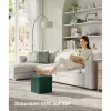 Rootz Vintage Grøn sædekiste - Opbevaring Ottoman - Fodstøtte - MDF imiteret linned - 25D skum - 30 cm x 30 cm x 30 cm - 1,6 kg - 130 kg Kapacitet