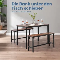 Rootz Vintage Spisebordsæt - Kitchen Bord - Spisestue Møbler - Rumbesparende - 110 cm x 70 cm x 75 cm
