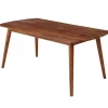 Rootz værelses spisebord træ 120x77x60 cm Sheesham massivt træbord - Designer køkkenbord træ - Massivt træbord Rustikt - Spisebord Massivt ægte træ Mo | Fyndiq