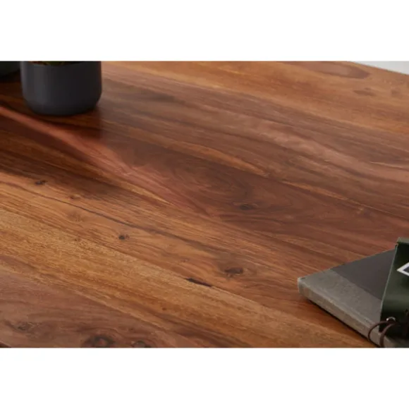 Rootz værelses spisebord træ 120x77x60 cm Sheesham massivt træbord - Designer køkkenbord træ - Massivt træbord Rustikt - Spisebord Massivt ægte træ Mo | Fyndiq