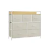 Rootz White 6-skuffers kommode - Trækiste - Stofskuffefronter - Spånplade - 28,5 cm x 98 cm x 85 cm - Organizer - 6 skuffer