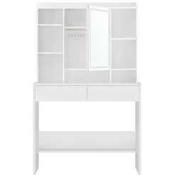 Rootz White Toiletbord - Spånplader - Makeup Skrivebord - Opbevaringsorganer - 40 cm x 90 cm x 144,7 cm - 31,6 kg - 100 kg Belastningskapacitet
