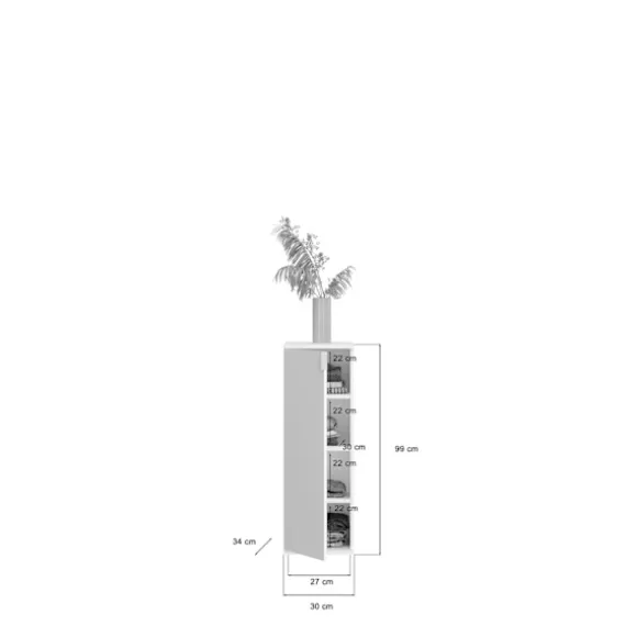 Rootz Wood Garderobe Set - High -Gloss White - Bæredygtigt materiale - Optimal opbevaringsløsning - 91 cm x 99 cm