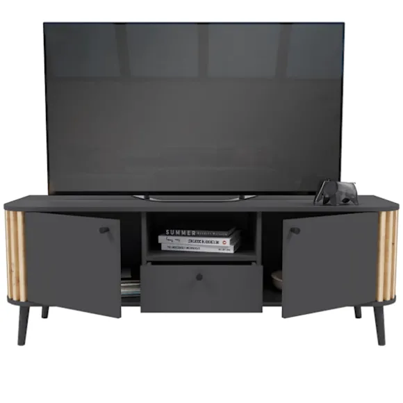 Rootz Wood Material Chest of skuffer - Gray Lowboard Pure - Artisan Oak NB - 138 cm x 50 cm x 40 cm - Bæredygtig FSC -certificerede møbler