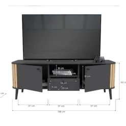 Rootz Wood Material Chest of skuffer - Gray Lowboard Pure - Artisan Oak NB - 138 cm x 50 cm x 40 cm - Bæredygtig FSC -certificerede møbler