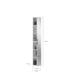 Rootz Wood Material High Gloss White Garderobe Mirror Set - Shoe Rack - Entryway Hallway Furniture - Sustainable FSC Certified - 91 cm x 193 cm