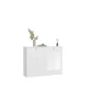 Rootz Wood Material High -Gloss White Shoe Chests - Entryway Furniture - Hallway Garderobe - Bæredygtig produktion - 122 cm x 99 cm