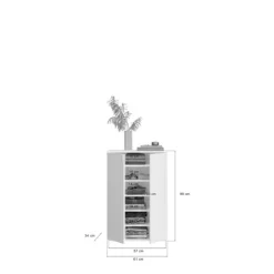 Rootz Wood Material High -Gloss White Shoe Chests - Entryway Furniture - Hallway Garderobe - Bæredygtig produktion - 122 cm x 99 cm