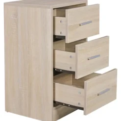 Rootz wood Moderne skænk med 3 skuffer sonoma - Design Natbord 37,5 x 68 x 35 cm - Ekstra højt natbord