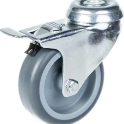 Roulette - Grå - 75mm x 25mm - Drejbar - Bremse - Kapacitet 120kg - Sæt af 2 Grå
