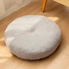 Rund gulvpude 55 cm, boosterpude betrukket med 100% bomuld ekstra fast tyk sædehynde voksenstol/lænestol/havestol grå, C