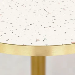 Rund høj bar Ø 60 cm Rom bistro terrazzo Vit