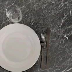 Rund høj stang Ø 60 cm Rom bistro blank sort marmor Svart