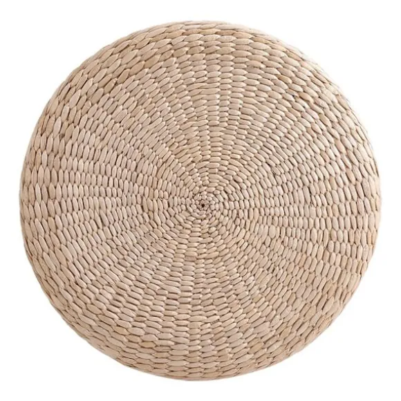 Rund Meditationspude af Halm - 40 cm Blød Yogamåtte