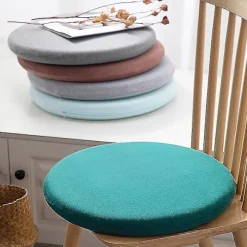 Rund Memory Foam Pude Komfortabel Åndbar Polstret Skammelbetræk Vaskbar Måtte Til Hjem Soveværelse Mørkegrøn40cm