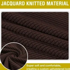 Rund Ottoman Betræk Jacquard Stretch Puf Betræk, Fodskammel Betræk Møbelbeskytter Skammel Betræk med Elastisk Bund Skridsikker, LILLE