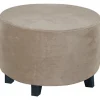 Rund Ottoman Fodskammel Betræk Til Diameter 48-55 Cm, Brun
