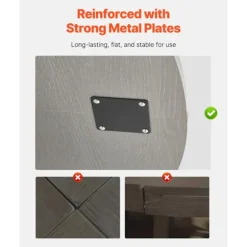 Rund Spisebord - DUOKU - 120 cm - Træ - 4 Pladser - Rustikt Cirkulært Møbel