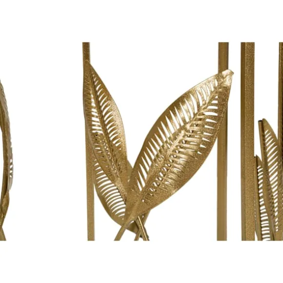 Runde metalborde – marmorlignende bordplade, bladdesign