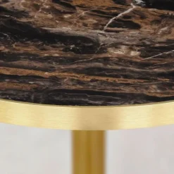 Rundt bord Ø 70 cm Rom bistro marmor med glans Svart