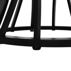 Rundt spisebord 80 cm, marmoreret MDF-plade, sorte ben, letvægts stuebord, til 4-6 personer Black