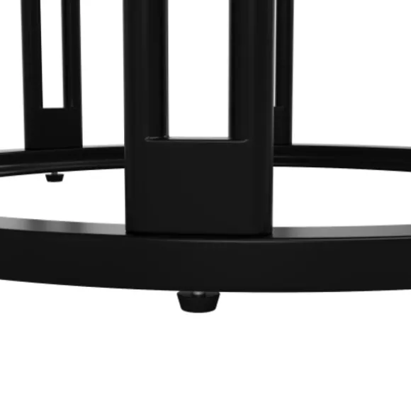 Rundt spisebord med marmormønster & gyldne metalben, køkkenbord, morgenmadsbord, 1 stk., sort/guld Black