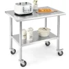Rustfrit stål bord arbejdsbord køkkenbord rustfrit stål sølv 91,5 x 61 x 88,5 cm