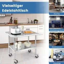 Rustfrit stål bord arbejdsbord køkkenbord rustfrit stål sølv 91,5 x 61 x 88,5 cm