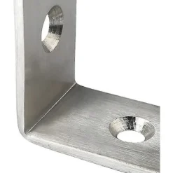 Rustfrit stål kraftig L-formet hjørnebøjle samlingsvinkel hyldeknægte, børstet nikkel, pakke med 4 (250x150x4mm)