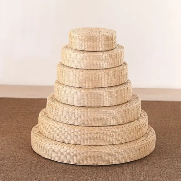 Rustik Halm Gulvpudde- Meditationssæde- Pouf- Boghvede- Til