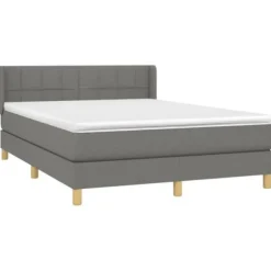 Sammenhæng med madras - Eksklusivt hjem - 140x190cm - Justerbar sengegavl - Mørkegrå