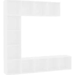 Sammenhængende bibliotek - Eksklusivt hus - Mat hvid - 12 rum - 180x30x180 cm Matt vit