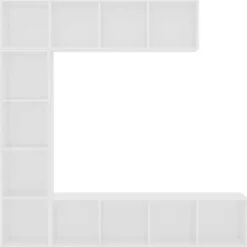 Sammenhængende bibliotek - Eksklusivt hus - Mat hvid - 12 rum - 180x30x180 cm Matt vit