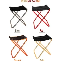 Sammenklappelig Camping Stol, Mini Camping Stol, Bærbar Lille Camping Stole Oxford Aluminiumlegering, til Vandreture, Grill, Have Picnic Strand - Sølv | Fyndiq