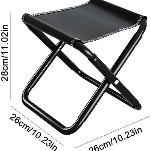 Sammenklappelig Camping Skammel - Foldbar Campingstol Med Bæretaske - Campingstol Med Stor Belastningskapacitet Til Udendørs Gåture Vandreture Fiskeri Black Medium | Fyndiq