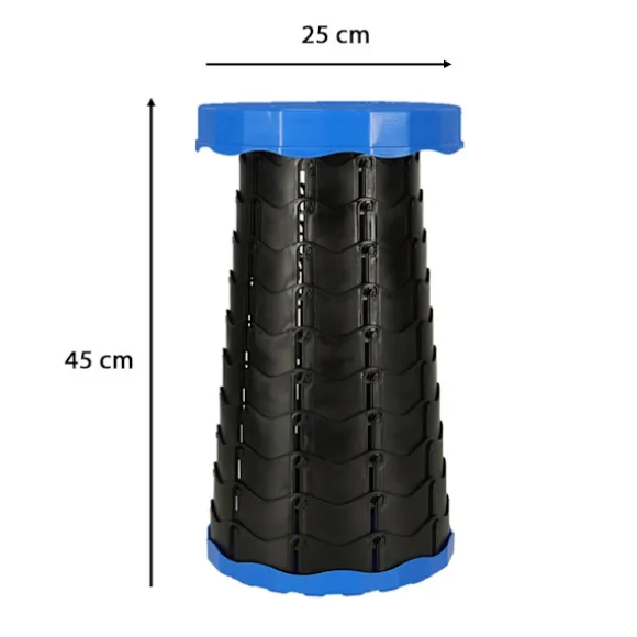 Sammenklappelig campingstol justerbar højde 45 cm blå max 200 kg Blue