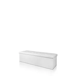 Sammenklappelig mørkegrå opbevaringsbænk, 115 cm MDF, PU-betræk