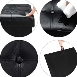 Sammenklappelig opbevaringsbænk – sort, 115x38x38cm, 100L kapacitet